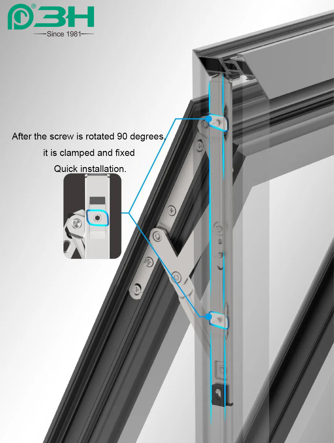1free-milling slot-free top hung window friction stay2